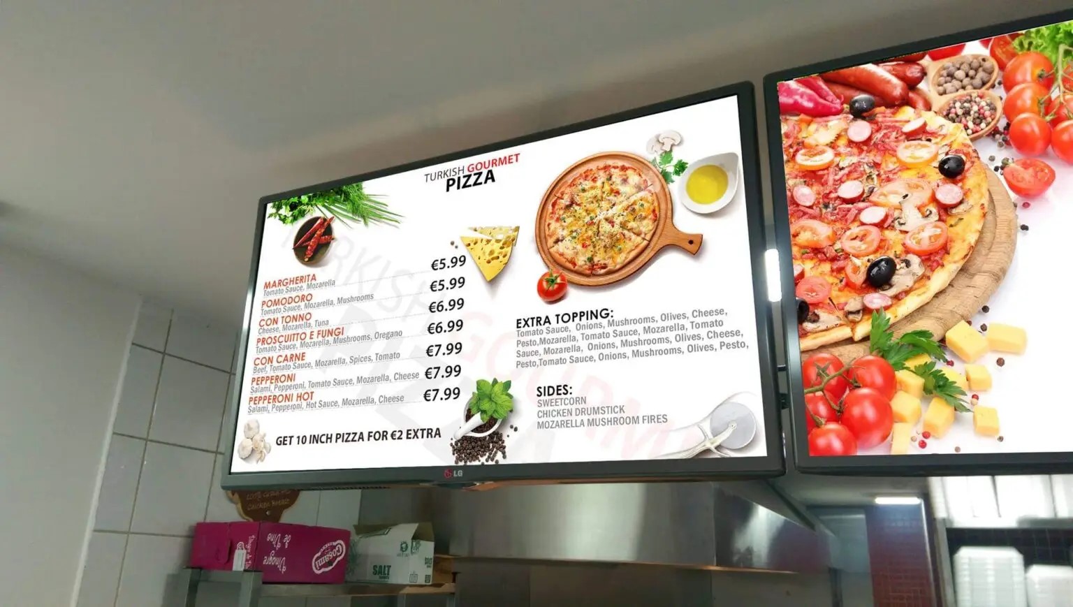 digital menu board for restaurant