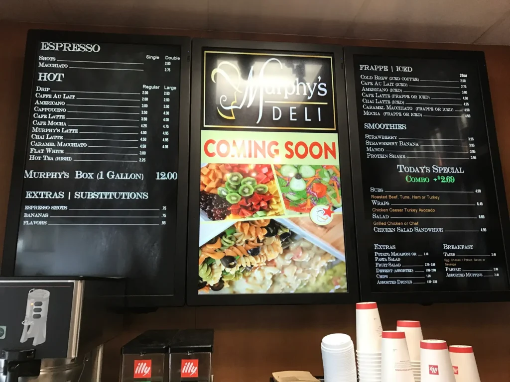 Digital Menu Boards for Cafes, Food Trucks & Pizza.